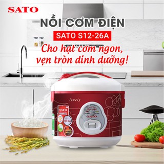 Nồi cơm điện SATO S12-26A 1.2L (Màu đỏ)