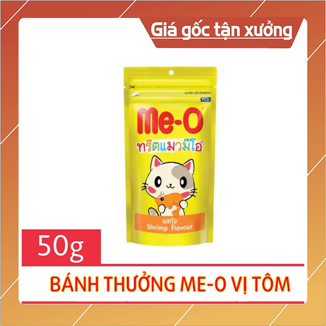 Bánh Thưởng Cho Mèo Me-O Gói 50G - 3 Vị Cá Hồi, Cá Ngừ, Tôm - Bobo Pet Shop Hà Nội