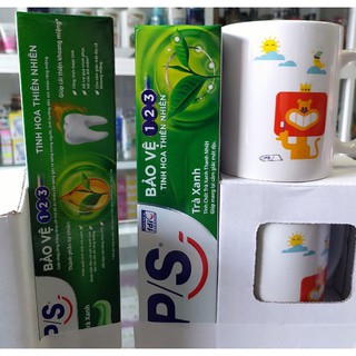Kem Đánh Răng PS Bảo Vệ 123 Trà Xanh 190g(tặng cốc sứ Cao cấp )