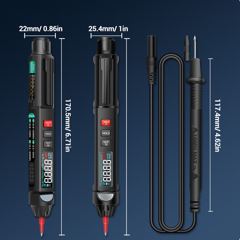 Bút vạn năng kế cảm biến volt kế không tiếp xúc kỹ thuật số đếm 6000 A3008