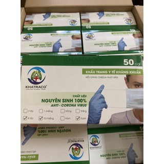 Khẩu trang y tế 4 lớp hàng công ty màu xanh