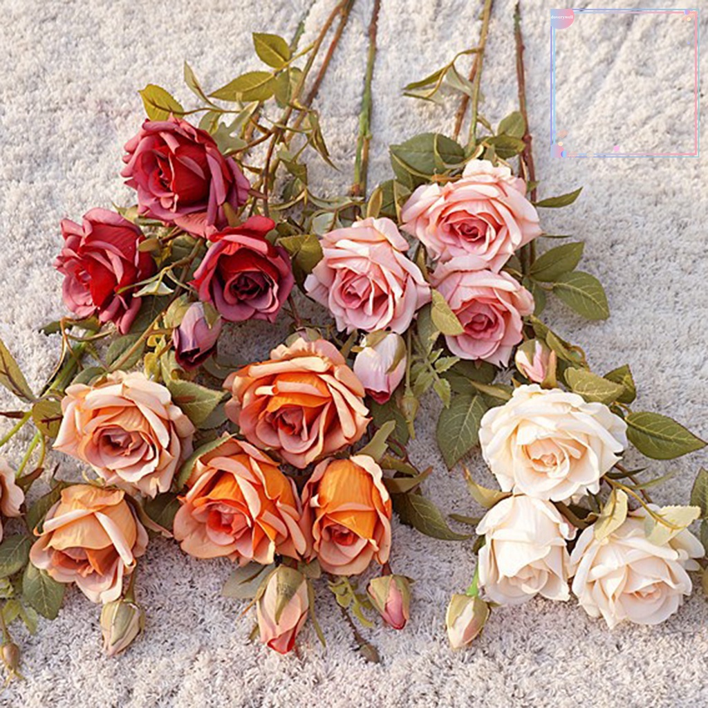 1 Nhánh Hoa Hồng Nhân Tạo Di Động Trang Trí Nhà Cửa/Sự Kiện