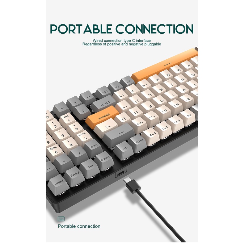 Hotswap Bàn Phím Cơ Cao Cấp Wolf K3 Layout 100 phím Led Rainbown 10 Chế Độ Văn Phòng Gaming Mới 2022