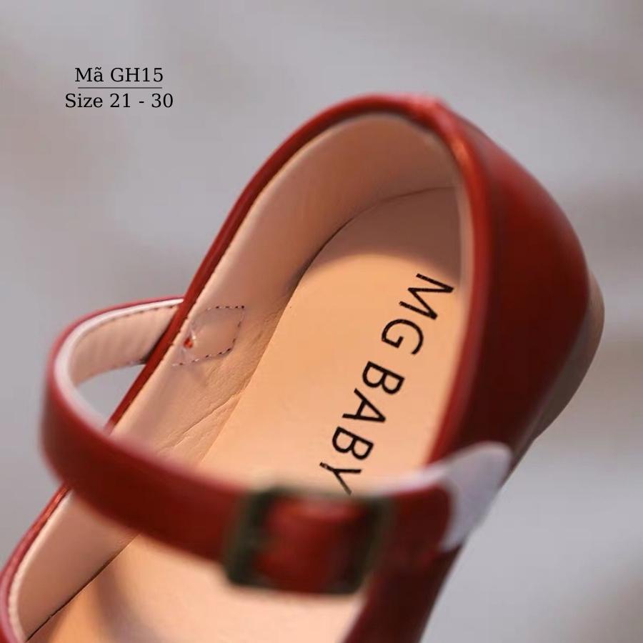 Giày bé gái búp bê đỏ bệt dễ thương cho trẻ em 1 2 3 4 5 tuổi đón Noel giáng sinh Mẫu mới 2021 LIMIBABY GH15 mới về