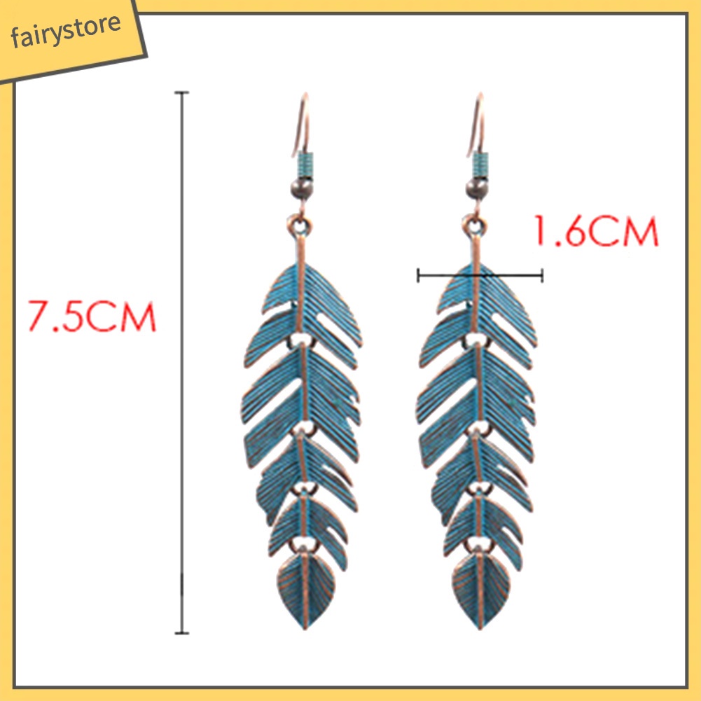 Bông Tai Dáng Dài Hình Chiếc Lá Phong Cách Bohemian Cho Nữ