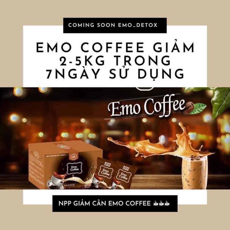 Chính  hãng  Emoslim vị Cafe giảm ngay 3-5kg/1 tuần combo 3 hộp