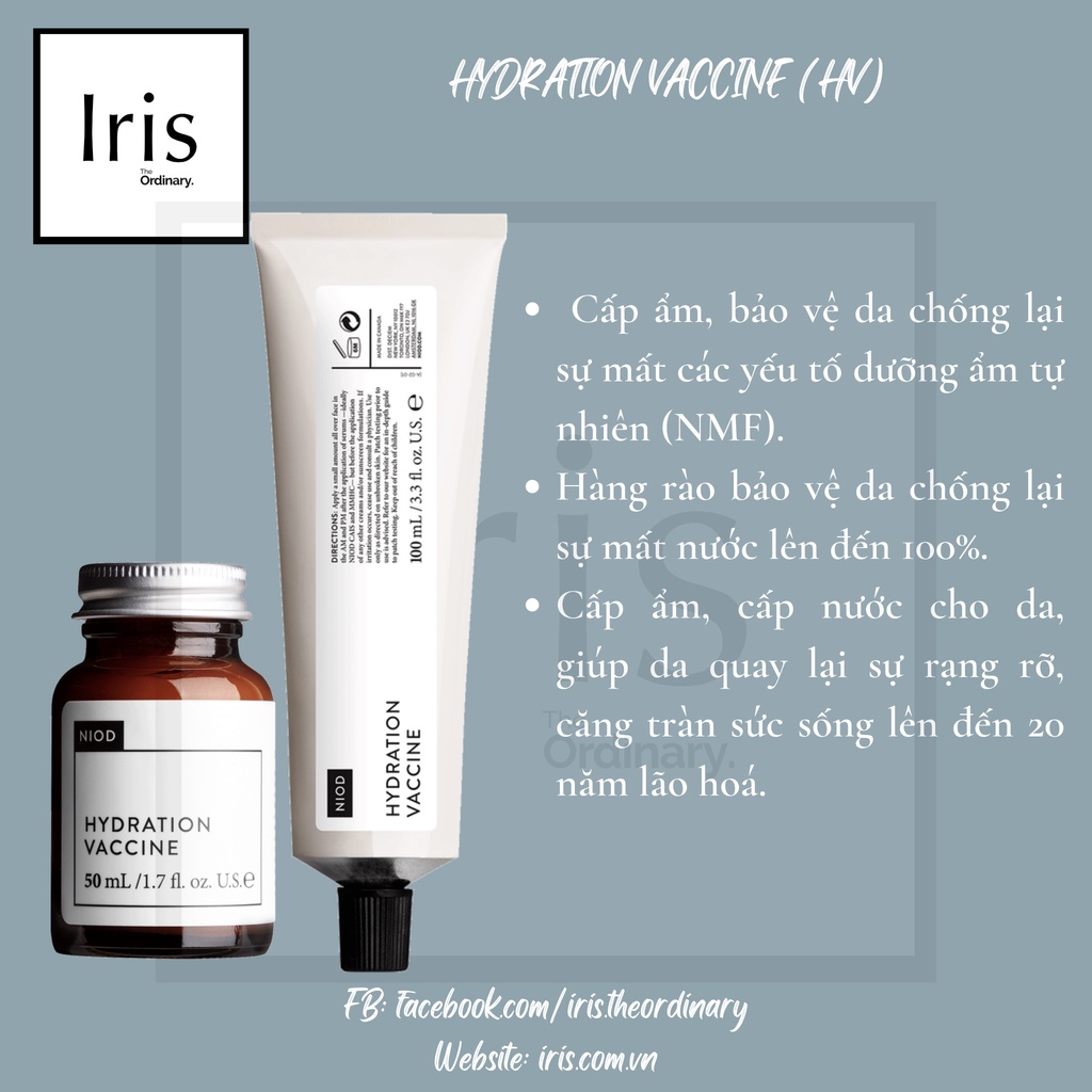 Mặt nạ siêu cấp ẩm Hydration Vaccine  50ml - NIOD