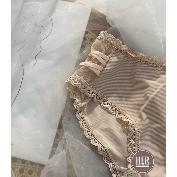 Quần Lót Nữ Thun Lạnh Cao Cấp Đẹp Thoáng Mát Viền Ren QT01 - Her Sleepwear
