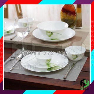 [LaOpala] Bộ chén đĩa thủy tinh opal 12 món Ivory Blush bền gấp 3 lần thủy tinh thường