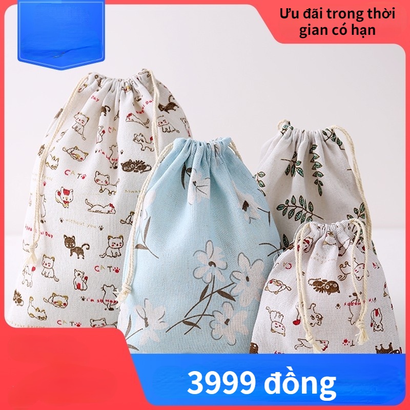 Bông Vải Dây Kéo Túi Sinh Viên Túi Lưu Trữ Túi Du Lịch Giày Mảnh Vỡ Đồ Lót Túi