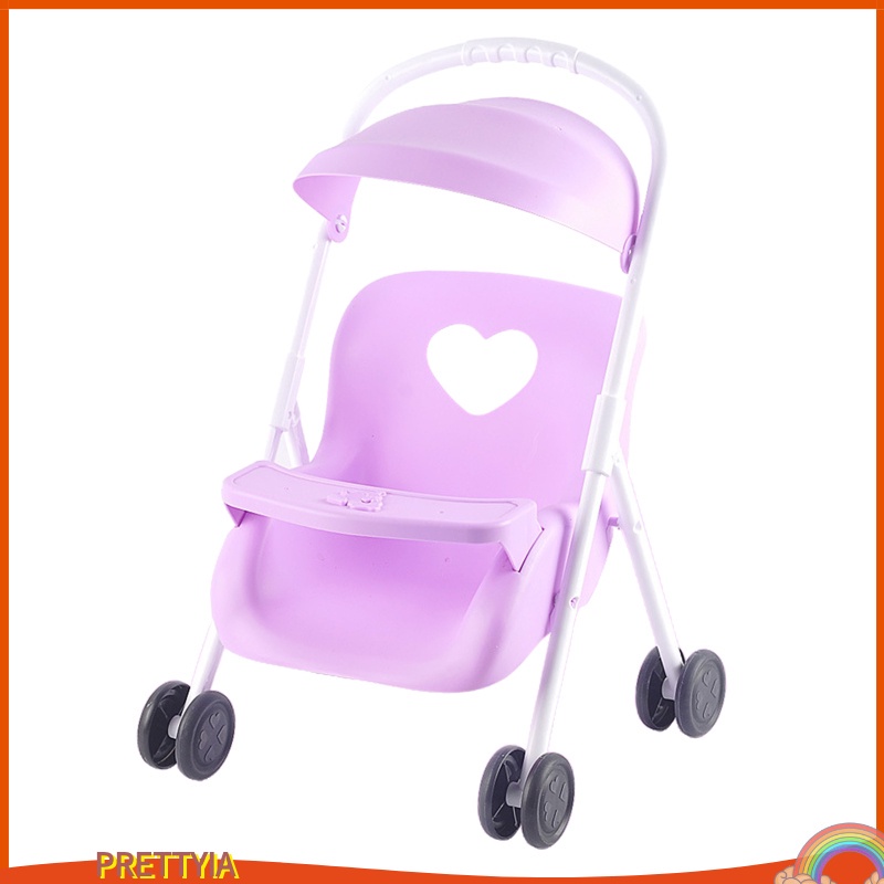 Xe đẩy em bé mini bằng nhựa xinh xắn cho búp bê