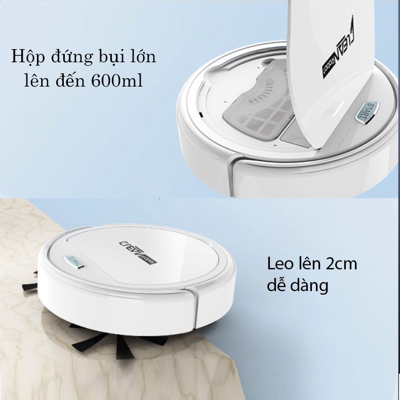 Robot hút bụi lau nhà thông minh CLEAN ROBOT thế hệ 4 tự động lau dọn nhà cửa, động cơ 4 motor hút bụi nhanh mạnh | BigBuy360 - bigbuy360.vn
