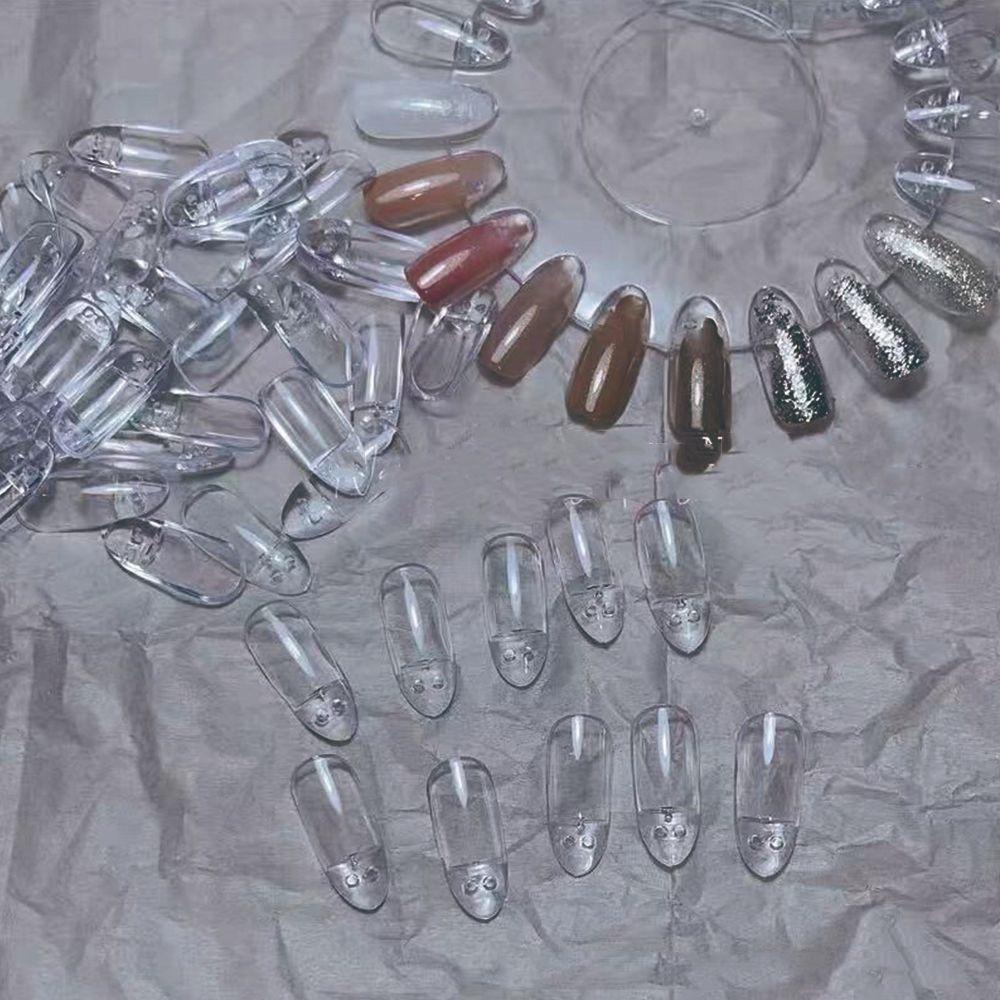 Kệ Trưng Bày Móng Tay Giả Hình Tròn Bằng Nhựa Trong Suốt Tháo Rời Được Tiện Lợi