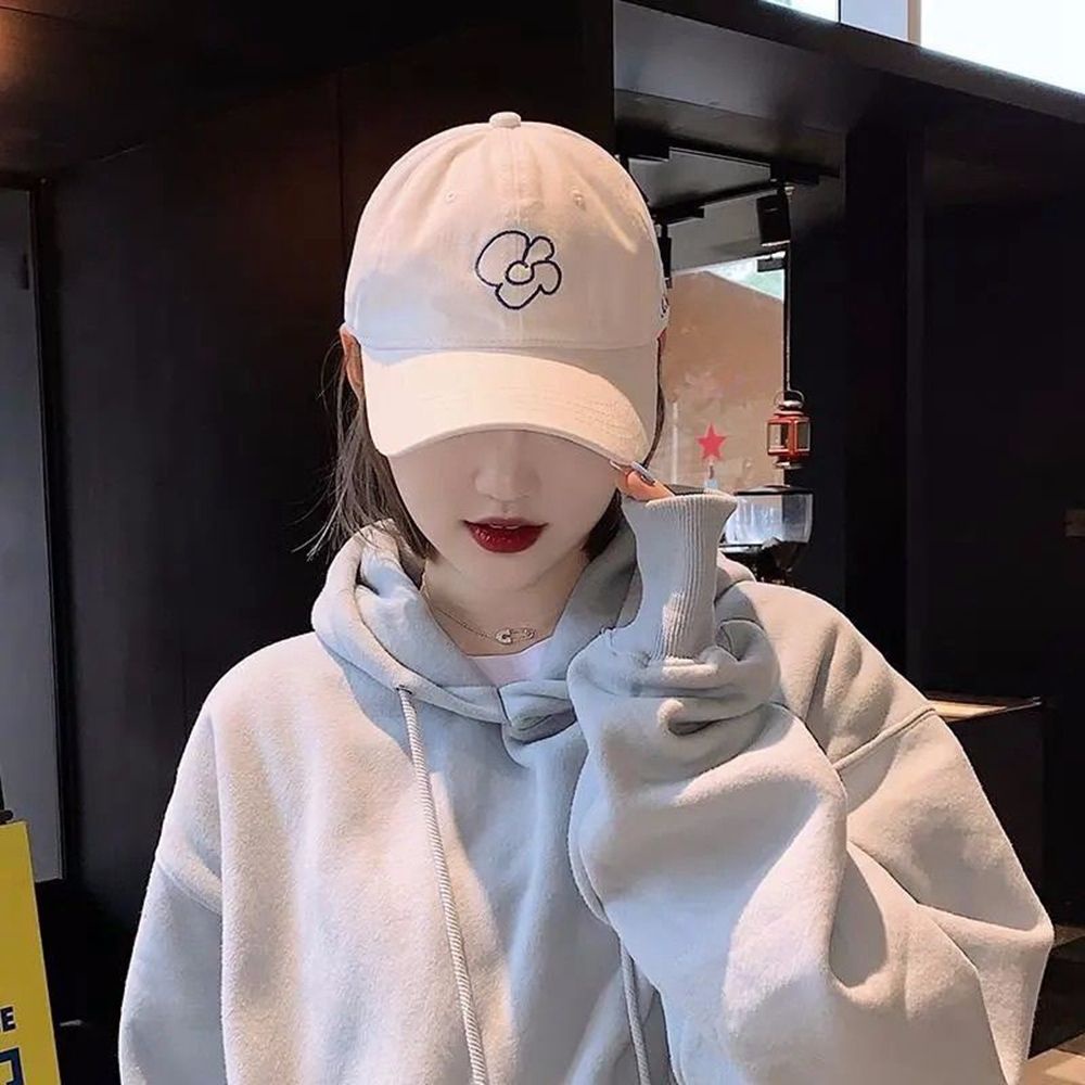 Mũ lưỡi trai SKJK bằng cotton thêu hoa đơn giản thời trang phong cách hip hop