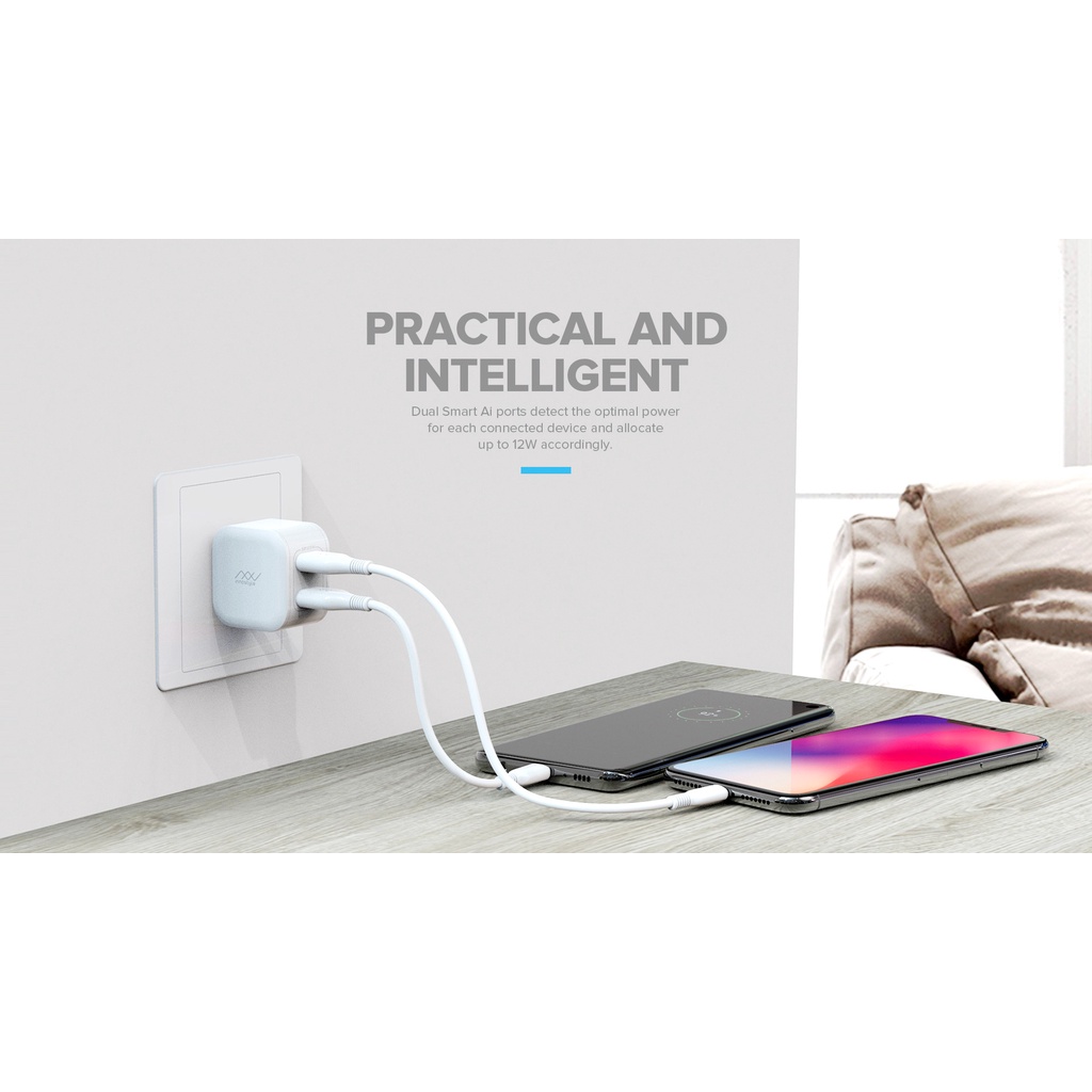 Sạc Innostyle 12W Smart AI Dành Cho Điện Thoại - Hàng Chính Hãng