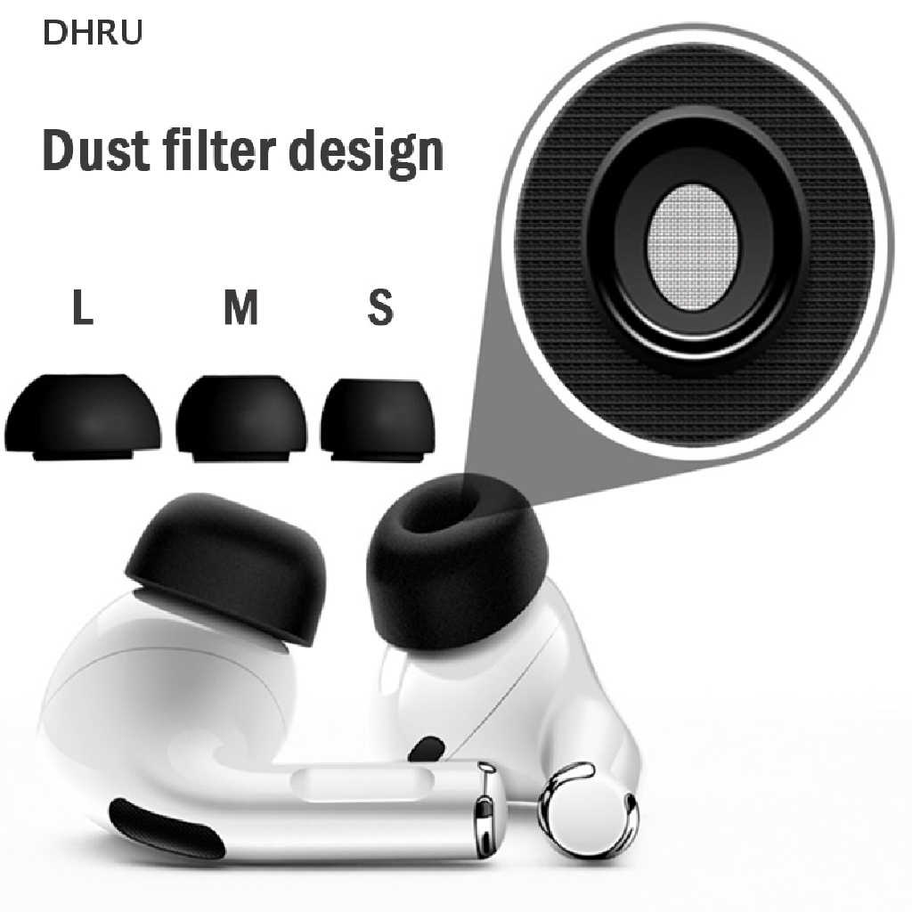 Dh 1 pair Replacement Ear Tips for Apple Airpods Pro; Memory Foam Tips Airpod Pro br