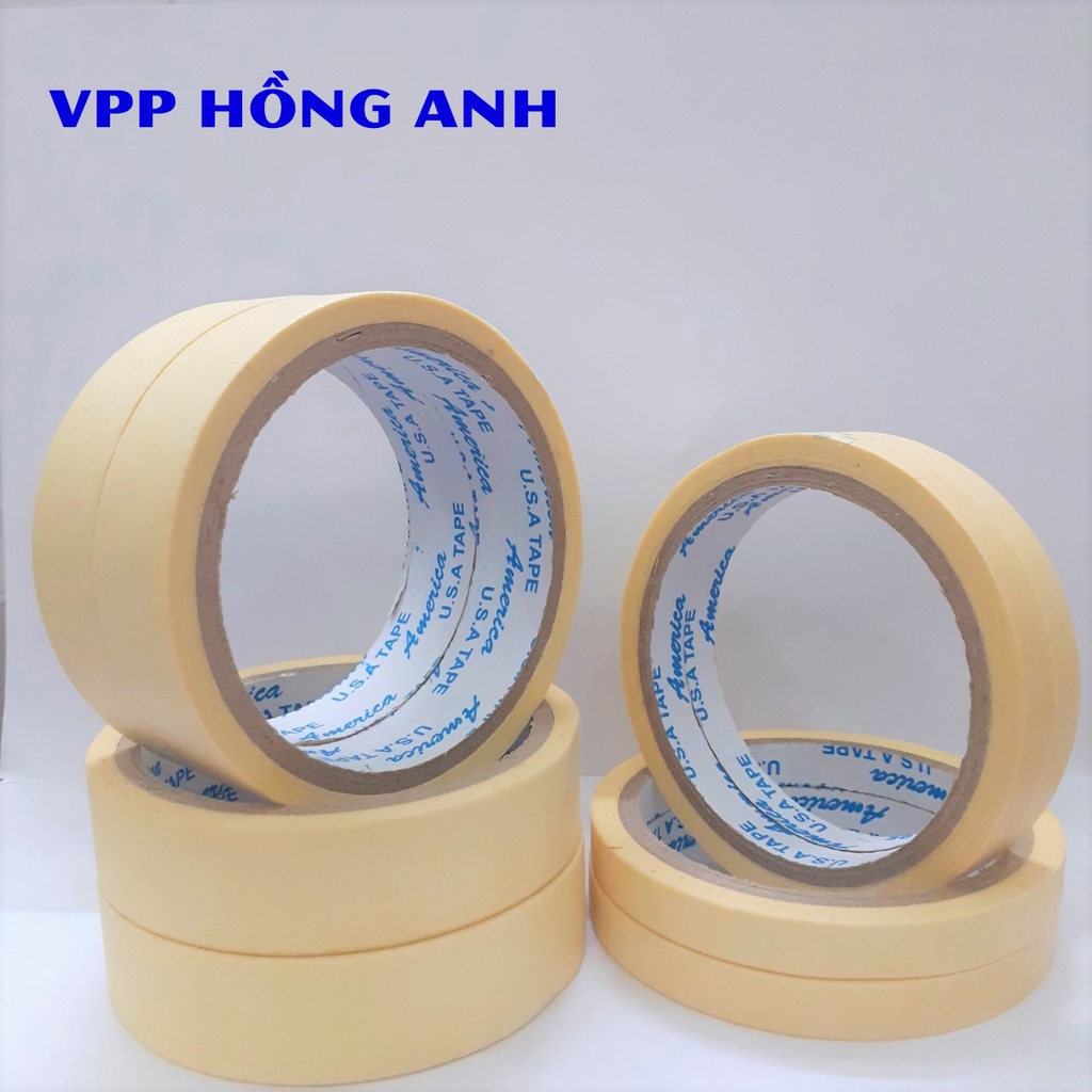 Băng keo giấy 1.2 1.6 2.4 4.8 cm viết lên được, cố định giấy vẽ