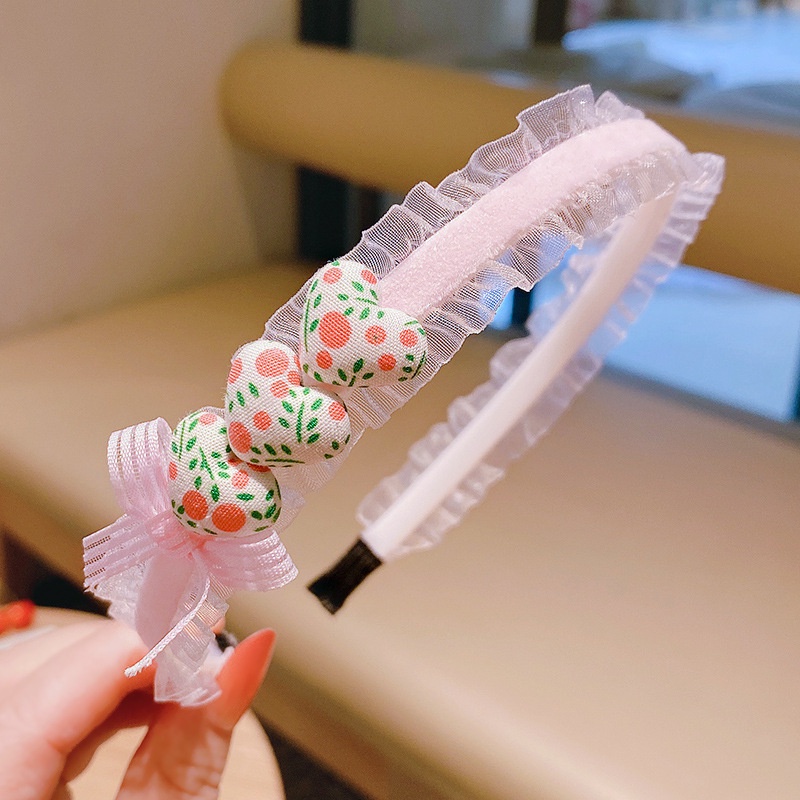 Cài tóc màu hồng họa tiết hoạt hình xinh xắn phong cách Hàn Quốc cho bé