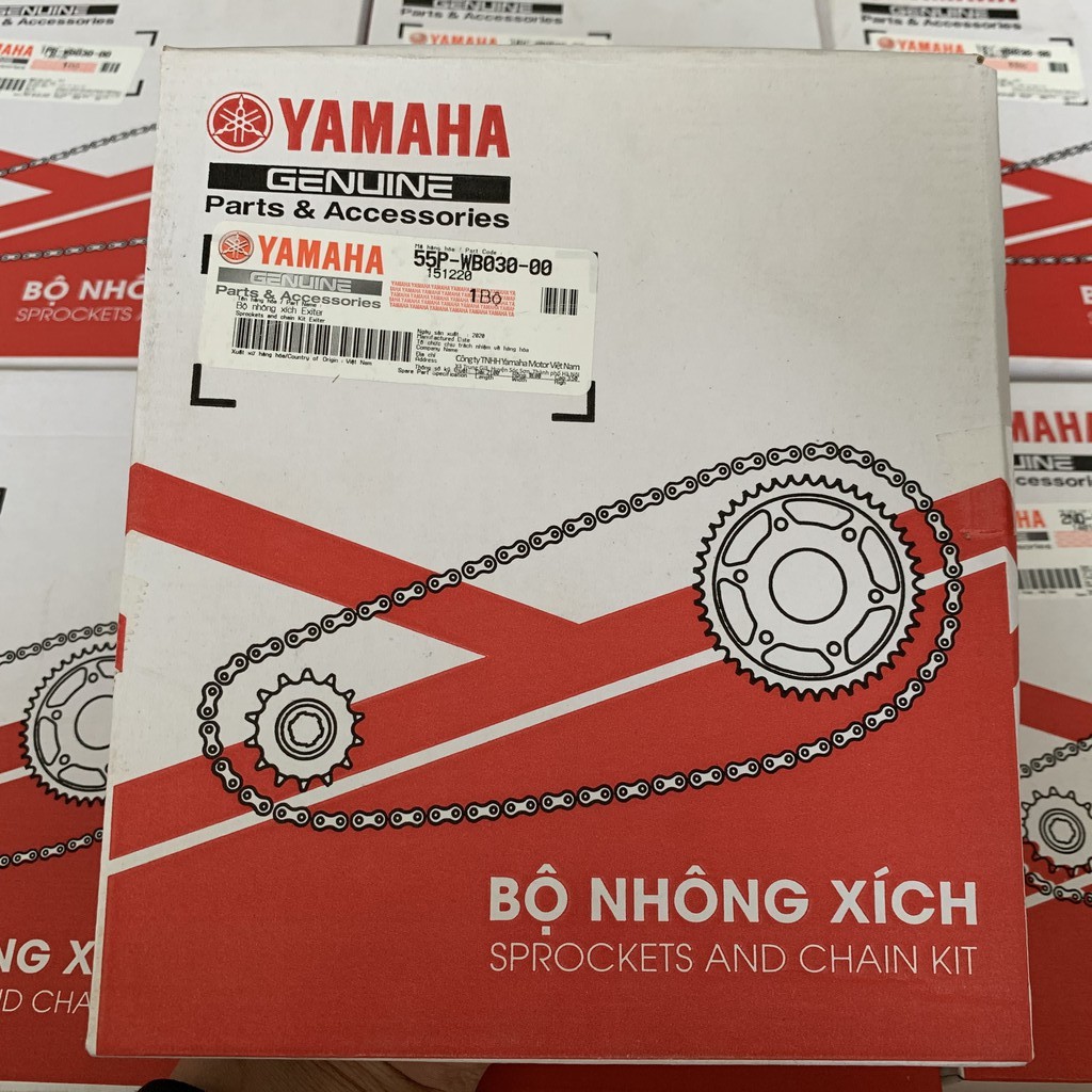 Bộ nhông xích, nhông sên đĩa cho xe số YAMAHA chính hãng Jupiter,Taurus,Sirus FI,Exciter 150,Sirius,Exciter 135,Ex 4 số