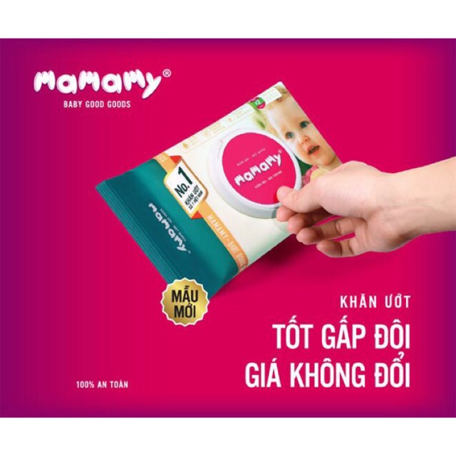 Combo 7 gói khăn ướt Mamamy loại 100 tờ có nắp (mẫu mới)