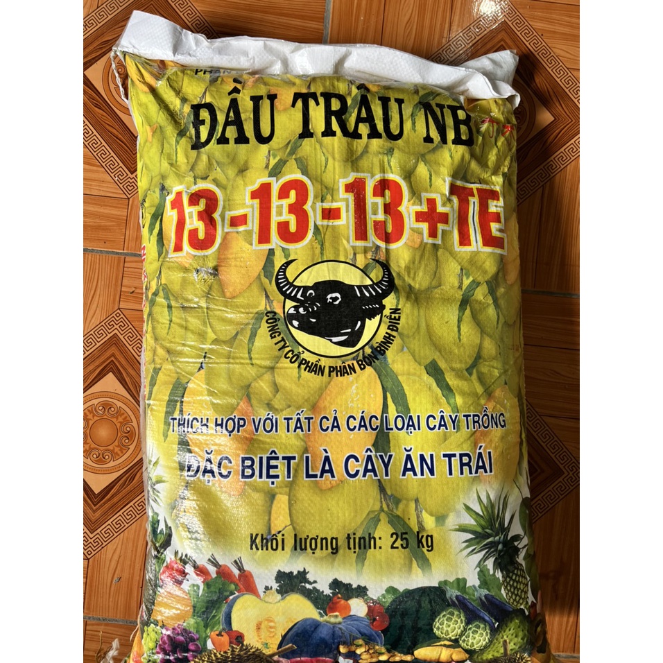 Phân tan chậm NPK đầu trâu 13-13-13+TE chuyên dùng cho hoa, cây cảnh, cây trồng ban công sân thượng túi 500g