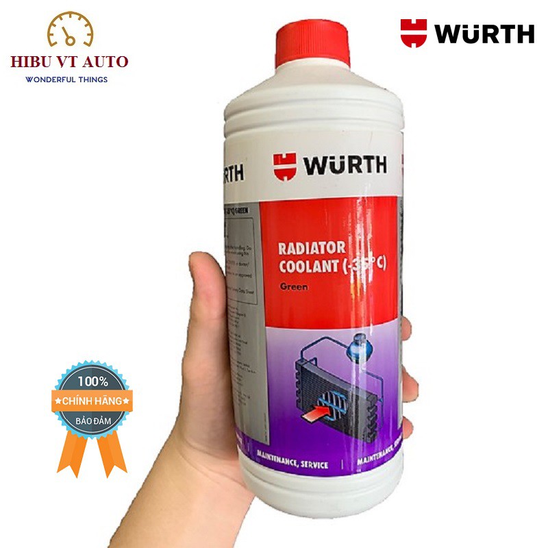 Nước Làm Mát Đỏ Động Cơ Wurth Radiator Coolant 1 Lít 0892350001 Pha Sẵn