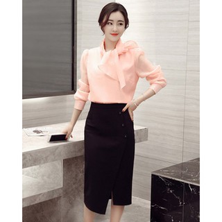 Chân Váy Tà Lệch Phối Nút