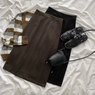 Kumivn chân váy lưng cao dáng dài suông tiểu thư Hàn Quốc sang trọng