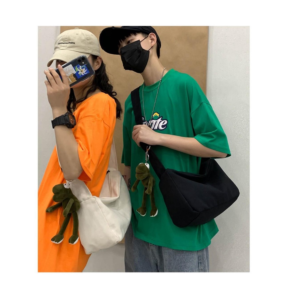 TÚI TOTE ĐEO CHÉO THỜI TRANG VẢI CANVAS PHONG CÁCH ULZZANG ĐỂ SÁCH A4 - XUONGMAITNT
