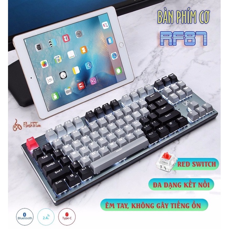 Bàn phím Cơ Không Dây Bluetooth Red switch K950 LED đẹp, Dùng cho máy tính laptop,điện thoại,máy tính bảng