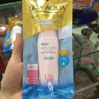 (HỒNG) Chống Nắng Dưỡng Trắng Sunplay Skin Aqua Silky White Gel SPF 50+ PA++++ (30g)