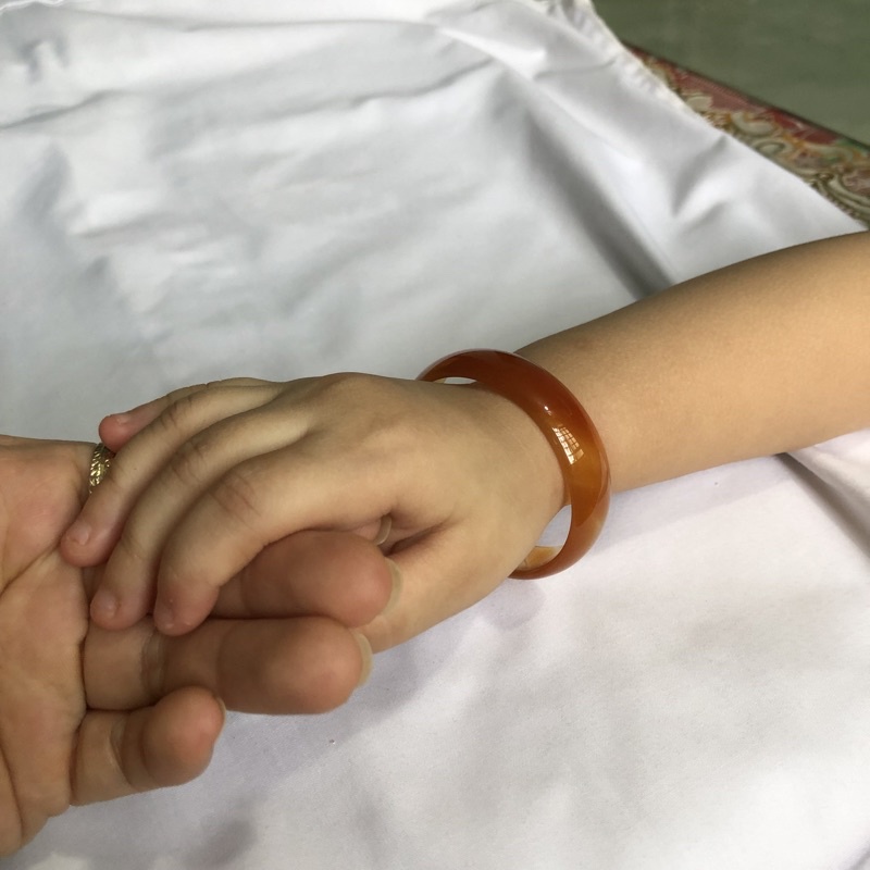 Vòng Tay Đá Não Đỏ Dành Cho Bé,  Vân Đá Đẹp Mài Không Xước, Bé Đeo Kỵ Gió