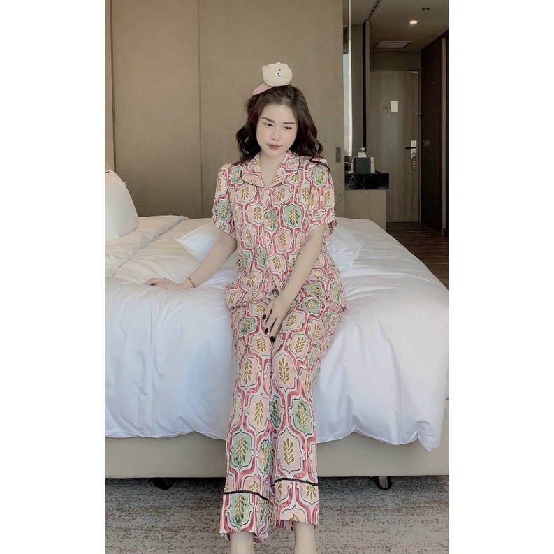 Đồ Bộ Pijama Nữ Lụa Mango Cao Cấp,Tay Ngắn Quần Dài,Chất Vải Mềm Mịn Mát | BigBuy360 - bigbuy360.vn