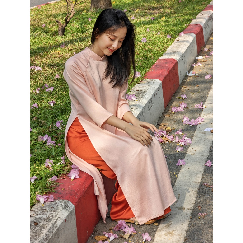 Set Áo dài Rosemary tây thi hồng đào