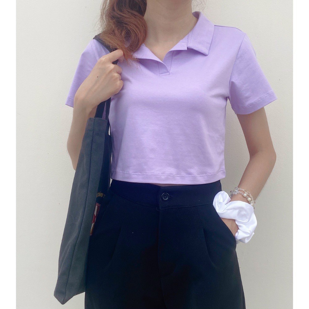 ÁO CROPTOP CÓ CỔ 02( KÈM ẢNH THẬT ) alohashop91