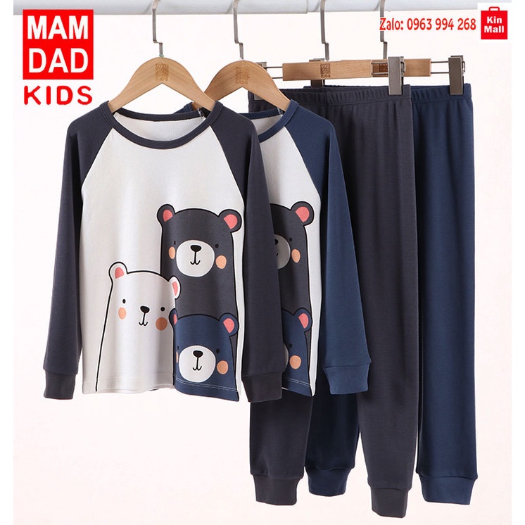 (bé 14-56kg)Bộ Đồ Ngủ Dài Tay Cho Bé Trai hãng MAM DAD KIDS