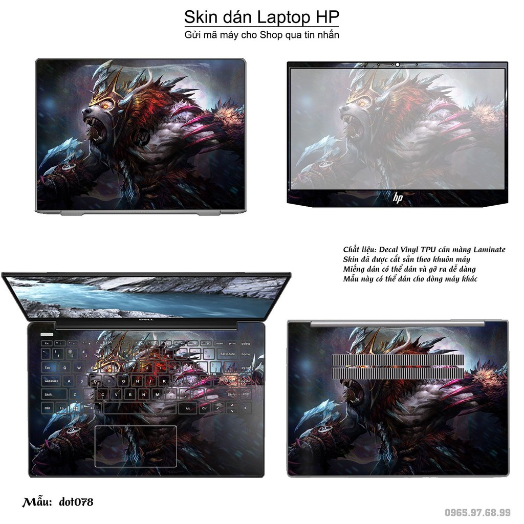 Skin dán Laptop HP in hình Dota 2 nhiều mẫu 13 (inbox mã máy cho Shop)