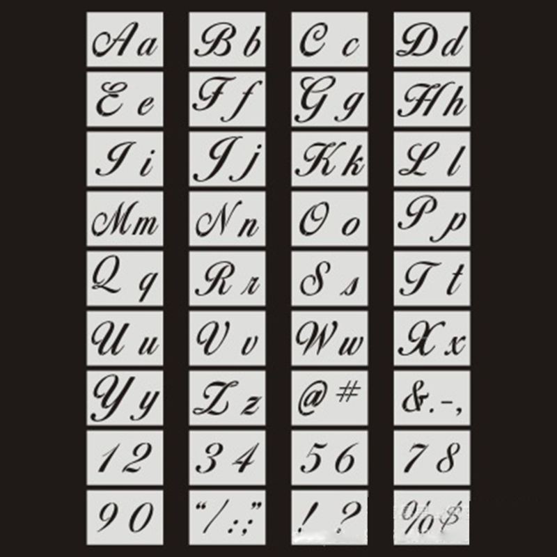 Set 36 Khuôn Vẽ Chữ Cái Trang Trí Nội Thất Độc Đáo Tiện Dụng