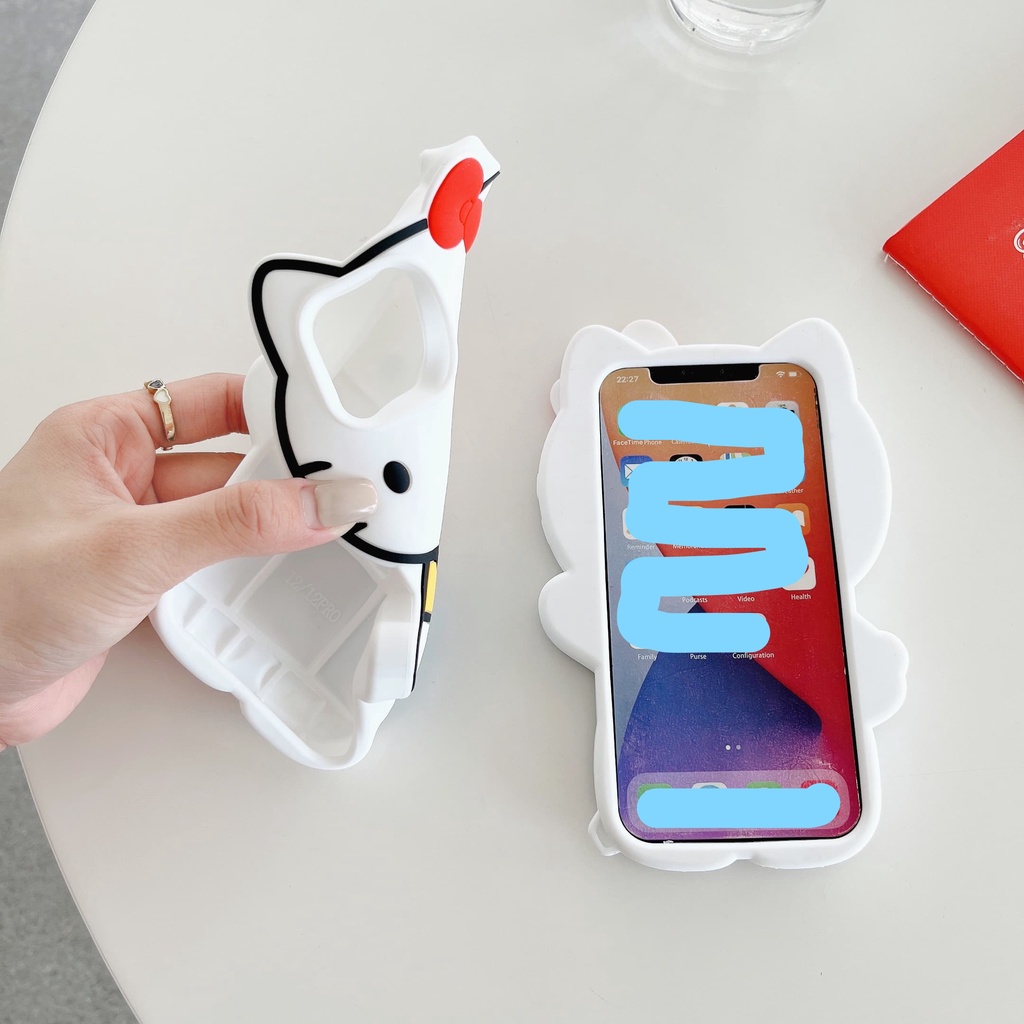 Ốp Điện Thoại Silicon Mềm Chống Sốc Hình Mèo Kitty 3D Cho iPhone 14Promax / 14 / 13Promax / 13 / 12 / 11 / XS / 7P