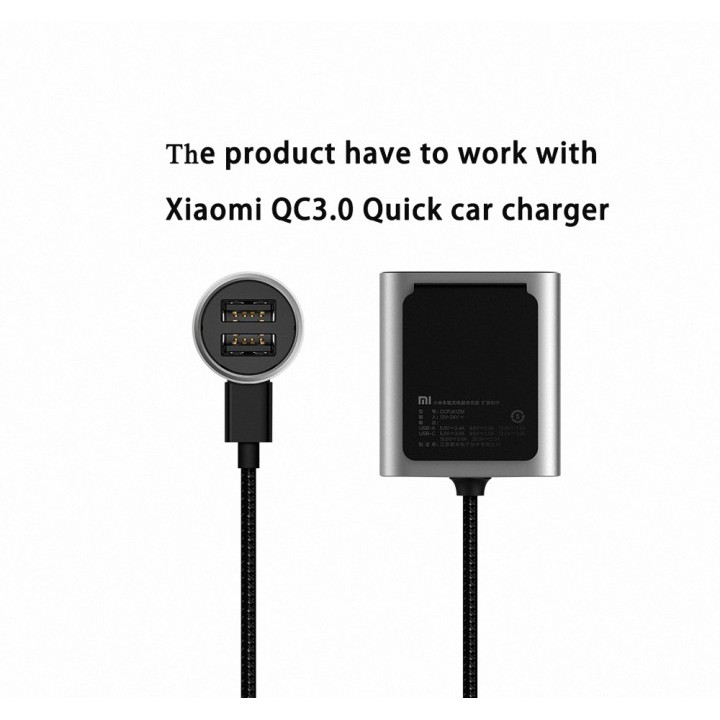 Cốc Sạc Hai Cổng Usb Xiaomi Pd 2.0 Qc 3.0 1.8m Cho Xe Hơi