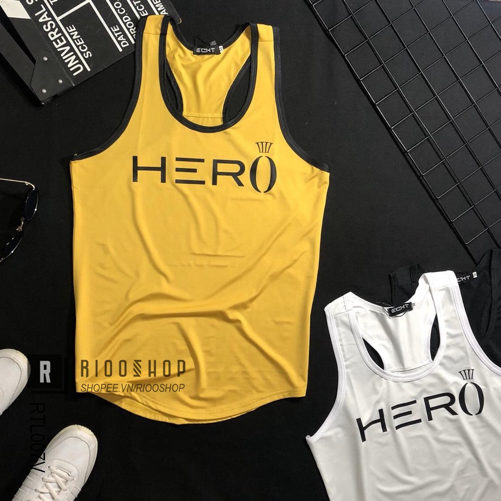 Áo thun ba lỗ nam Tanktop Hero cực đẹp RTL007 - áo phông nam tập gym cao cấp Riooshop