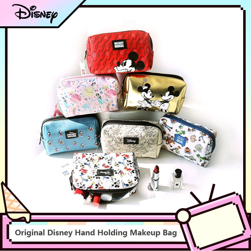 DISNEY Túi Đựng Mỹ Phẩm Cầm Tay Chống Thấm Nước Họa Tiết Chuột Mickey Thời Trang Cho Nữ