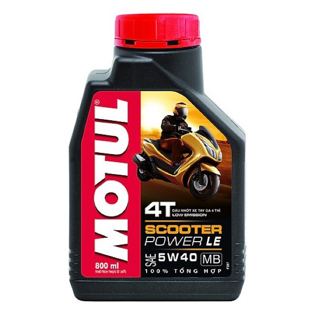 Nhớt Cao Cấp Cho Xe Tay Ga Đời Mới Motul Scooter Power LE 5W40 800ml Tặng Nhớt Hộp Số Motul Gear 80W90