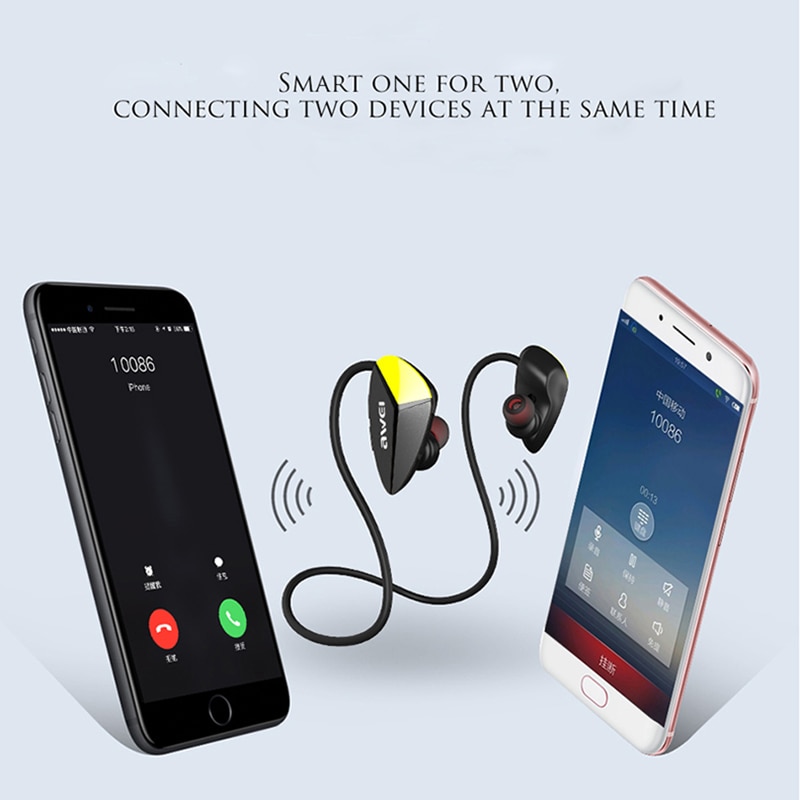 Tai Nghe Nhét Tai Bluetooth AWEI A887BL Cách Âm Chống Thấm Nước Có Mic Với Thiết Kế Đeo Cổ