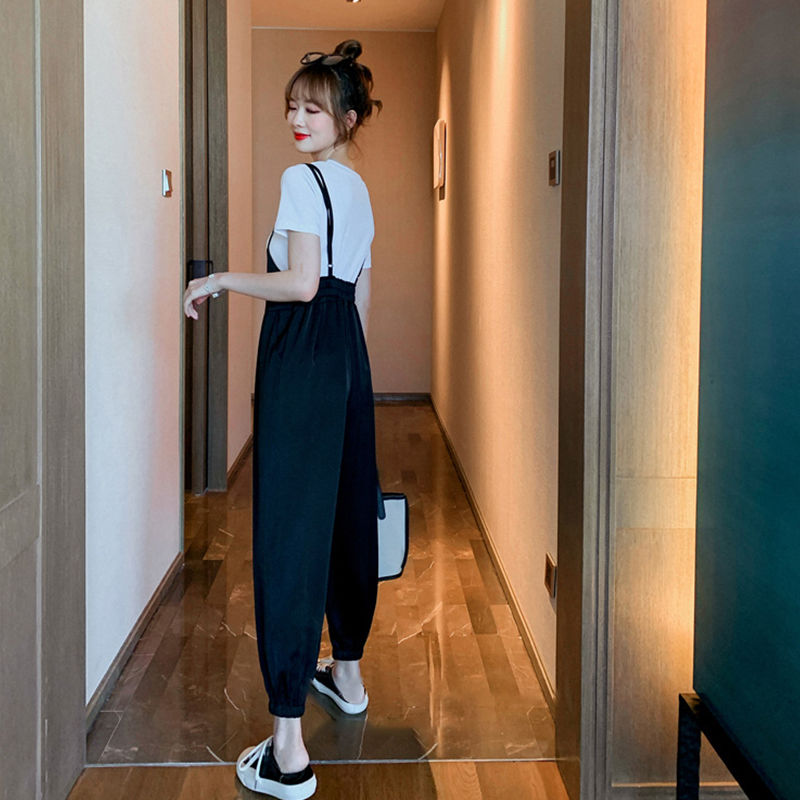 Set Áo Thun Ngắn Tay Cổ Tròn + Quần Dài Ống Rộng Thời Trang Nữ | BigBuy360 - bigbuy360.vn