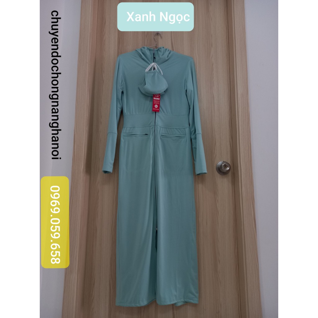 Áo chống nắng 2 lớp toàn thân dáng dài Cotton thông hơi chống tia UV, bụi Nano cao cấp