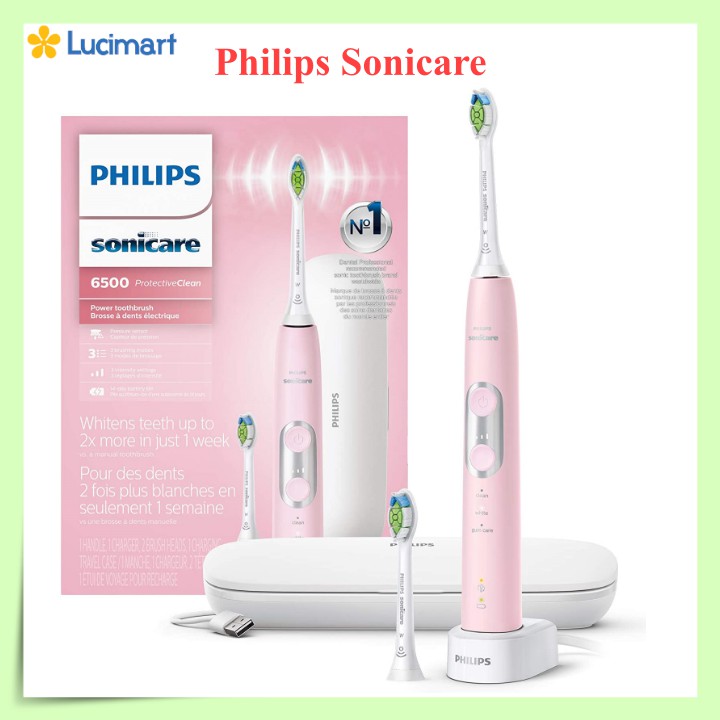 Bàn chải điện Philips Sonicare Protective Clean 6100, 6300, 7300 [Hàng Mỹ]