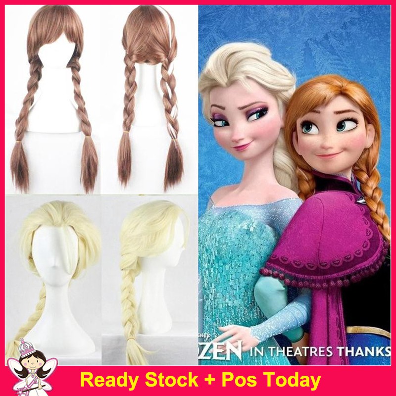 Tóc giả cho bè từ 2 đến 10 tuổi hóa trang công chúa Elsa Anna
