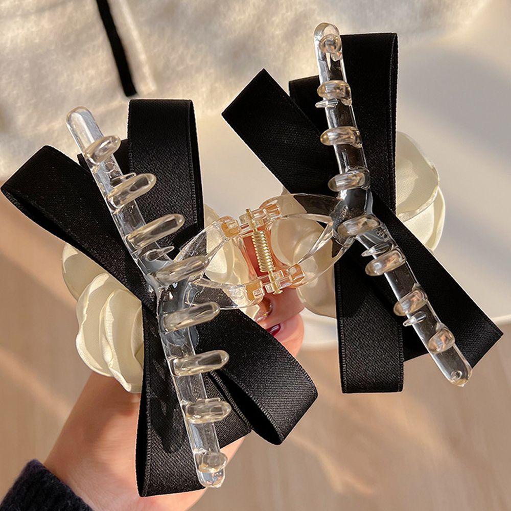 Kẹp Tóc Càng Cua Đính Hoa Trà Ngọt Ngào Bằng Acrylic Thời Trang Hàn Quốc Cho Nữ Giá Đỡ