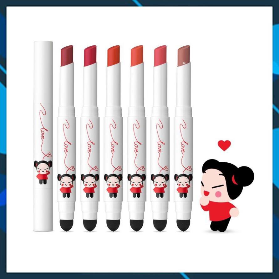 FREESHIP- CAM KẾT HÀNG CHUẨN Son 2 đầu Karadium Pucca Smudging Tint Stick vỏ trắng